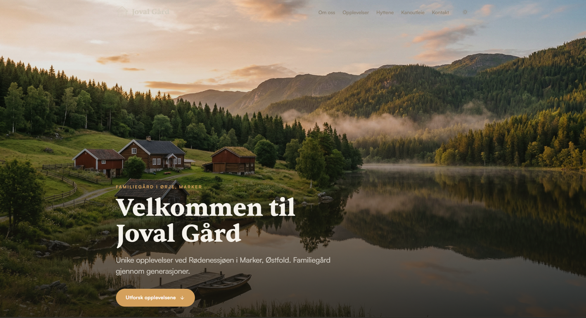 Skjermbilde av Fagerås Feriekoloni-nettside
